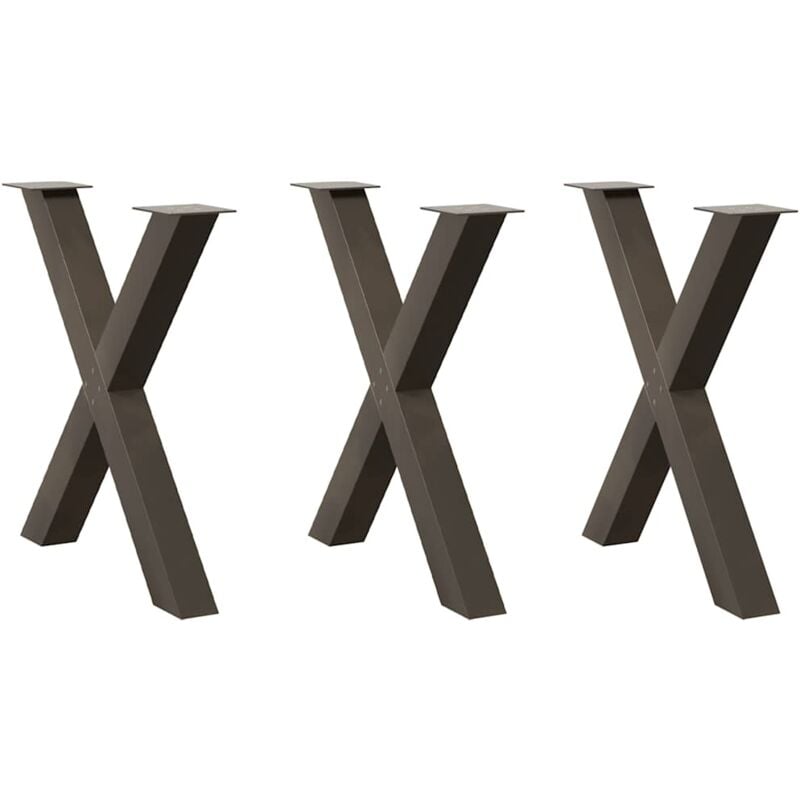 foto del prodotto gambe per tavolo da pranzo a forma di x 3 pz in acciaio naturale 70x 72 73 cm vidaxl 308361