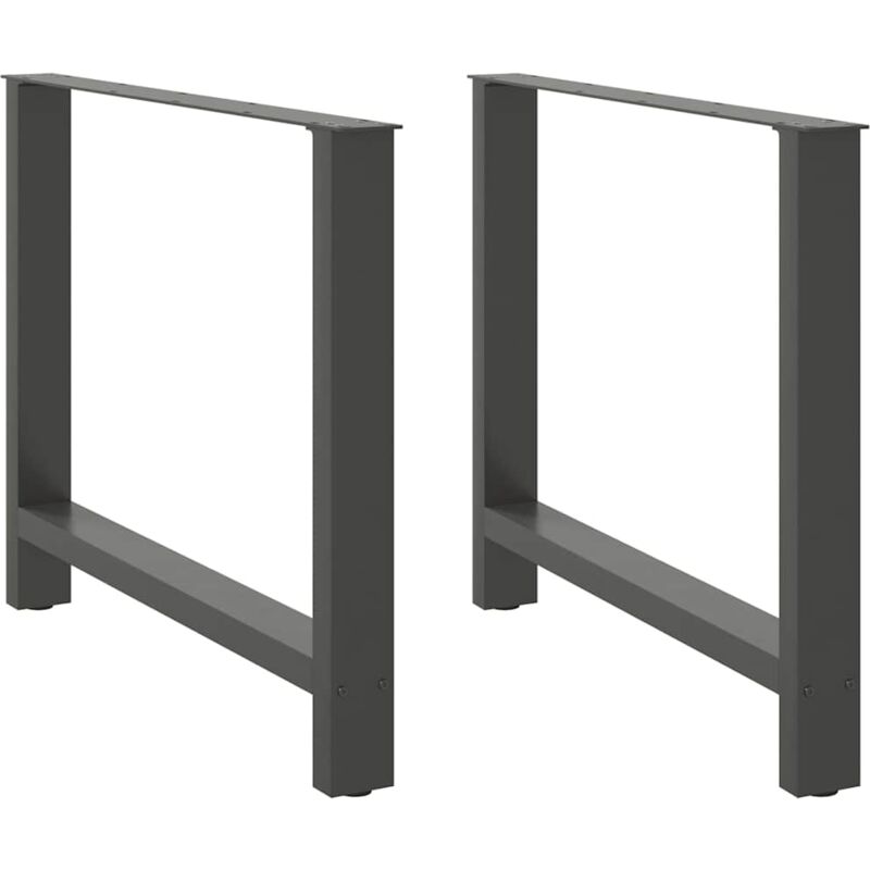 foto del prodotto gambe per tavolo da pranzo antracite 2 pz 100x 72 73 cm in acciaio vidaxl