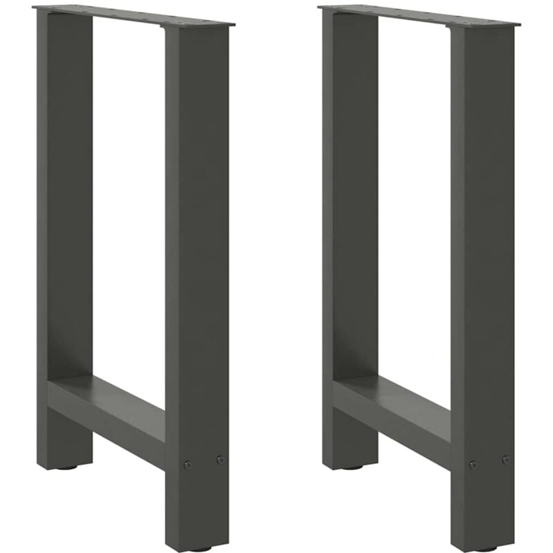 foto del prodotto gambe per tavolo da pranzo antracite 2 pz 60x 72 73 cm in acciaio vidaxl