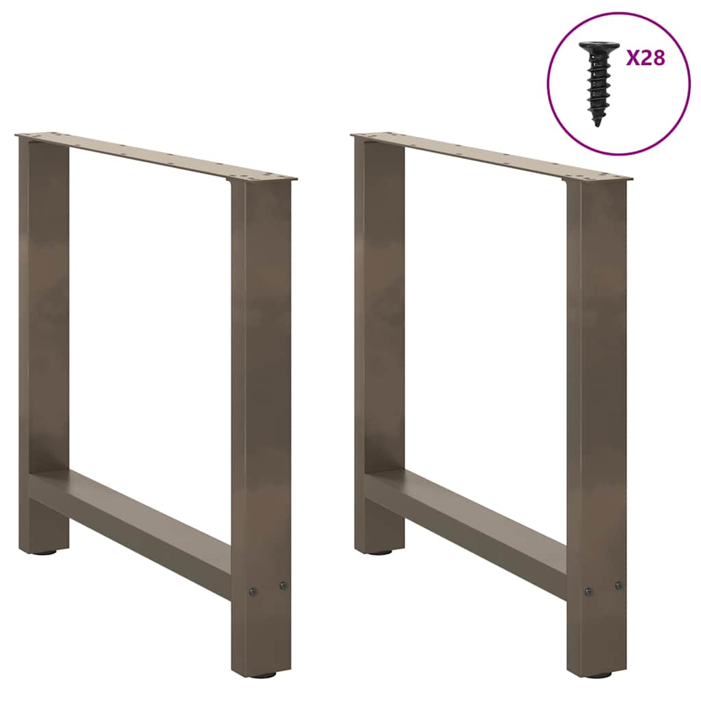 foto del prodotto gambe per tavolo da pranzo in acciaio naturale 2 pz 70x(72-73) cm acciaio