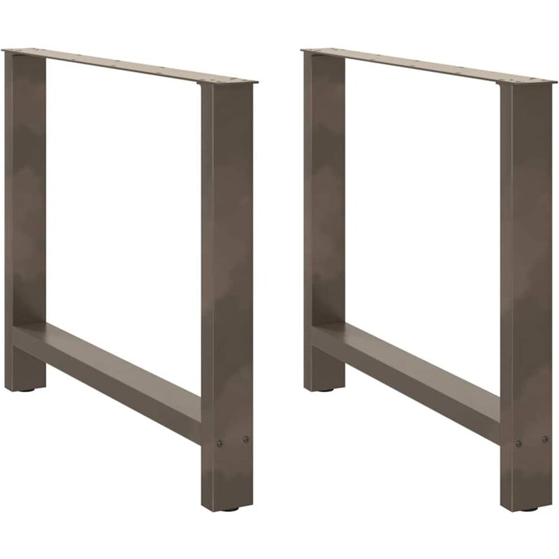 foto del prodotto gambe per tavolo da pranzo in acciaio naturale 2 pz 90x 72 73 cm acciaio vidaxl