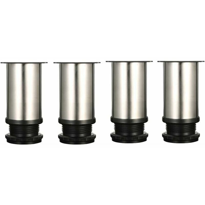 foto del prodotto gambe regolabili altezza 8 cm gambe per mobili addensate gambe per tavoli gambe per mobili, acciaio inossidabile spazzolato, altezza regolabile 0 15