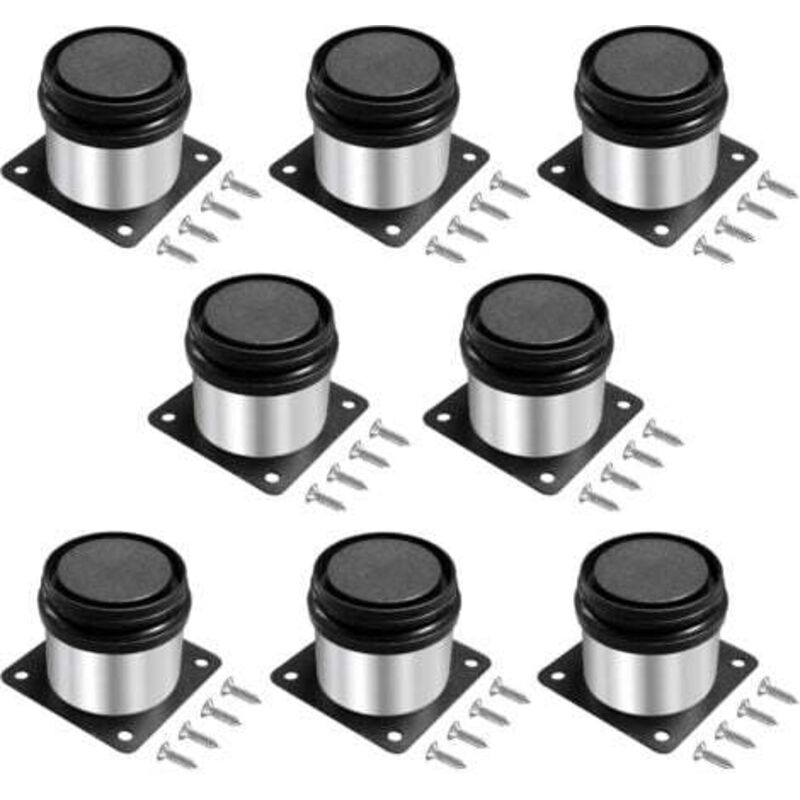 foto del prodotto gambe regolabili per mobili da 5 cm, gambe regolabili per mobili, tonde in acciaio inox, altezza regolabile da 0 a 15 mm, per gambe di divani, gambe