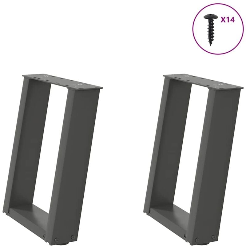 foto del prodotto gambe tavolino caff a u 2 pz antracite 38x 42 43 cm acciaio vidaxl