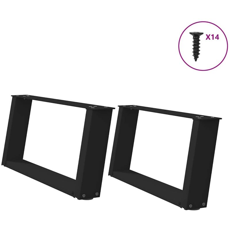foto del prodotto gambe tavolino da caff a u 2 pz nero 60x 30 31 cm in acciaio vidaxl