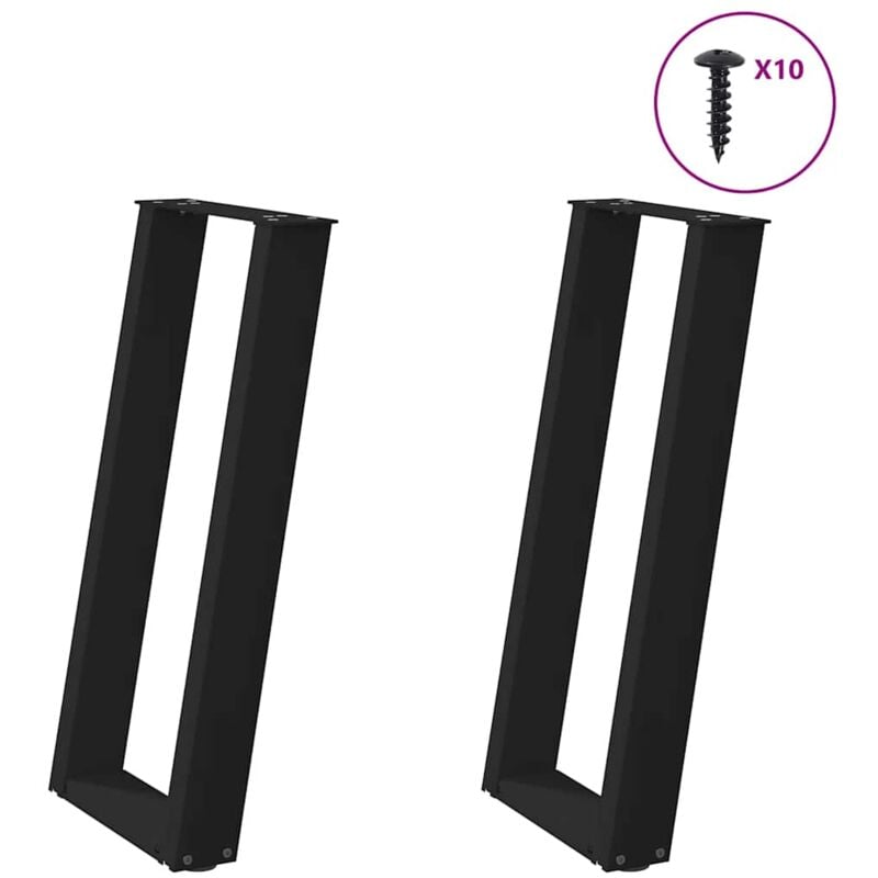 foto del prodotto gambe tavolo consolle a u 2 pz nero 28x 72 73 cm acciaio vidaxl