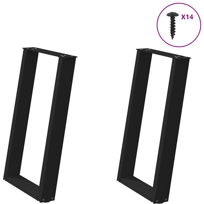 foto del prodotto gambe tavolo pranzo a forma u 2 pz nero 50x 72 73 cm acciaio vidaxl