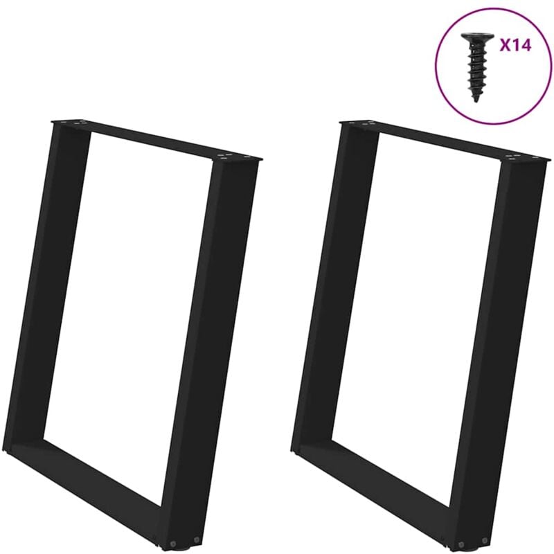 foto del prodotto gambe tavolo pranzo a forma u 2 pz nero 70x 72 73 cm acciaio vidaxl