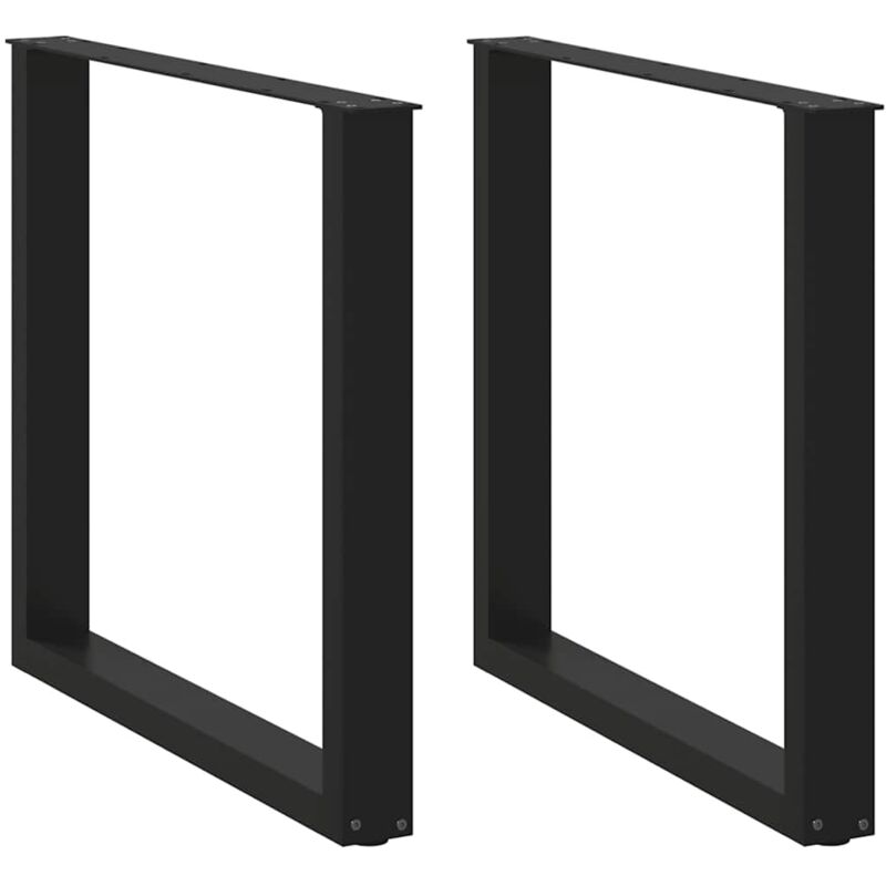 foto del prodotto gambe tavolo pranzo a forma u 2 pz nero 80x 72 73 cm acciaio vidaxl
