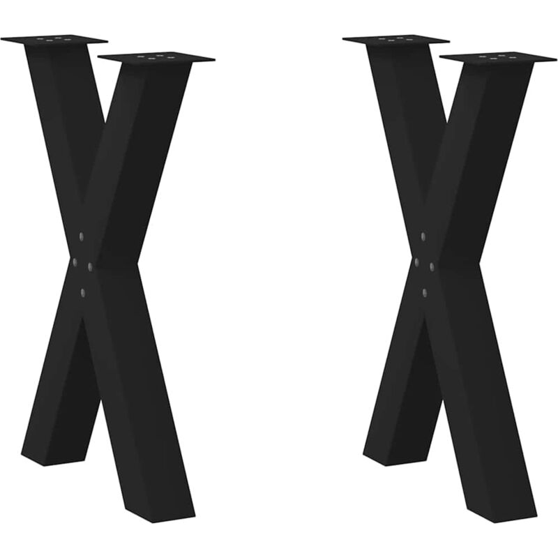 foto del prodotto gambe tavolo pranzo a forma x 2 pz nero 60x 72 73 cm acciaio vidaxl