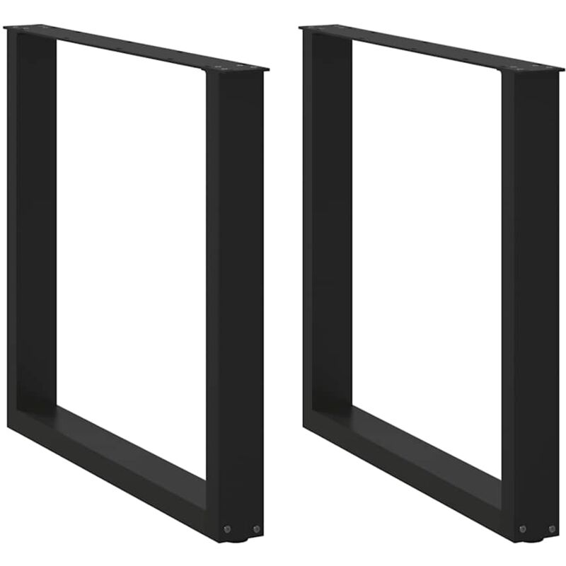 foto del prodotto gambe tavolo pranzo a u 2 pz nero 90x 72 73 cm acciaio vidaxl