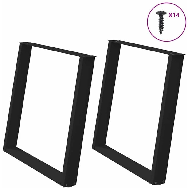 foto del prodotto gambe tavolo pranzo a u 2 pz nero 90x 72 73 cm acciaio vidaxl