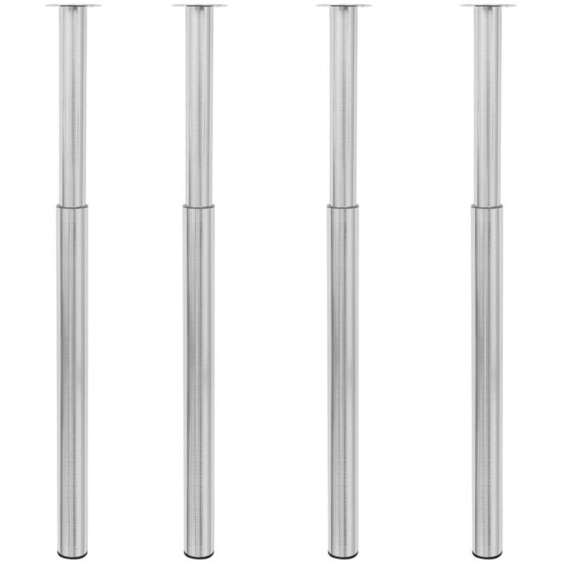 foto del prodotto gambe telescopiche per tavolo 4 pz nichel spazzolato 710 1100mm cod mxl 77907