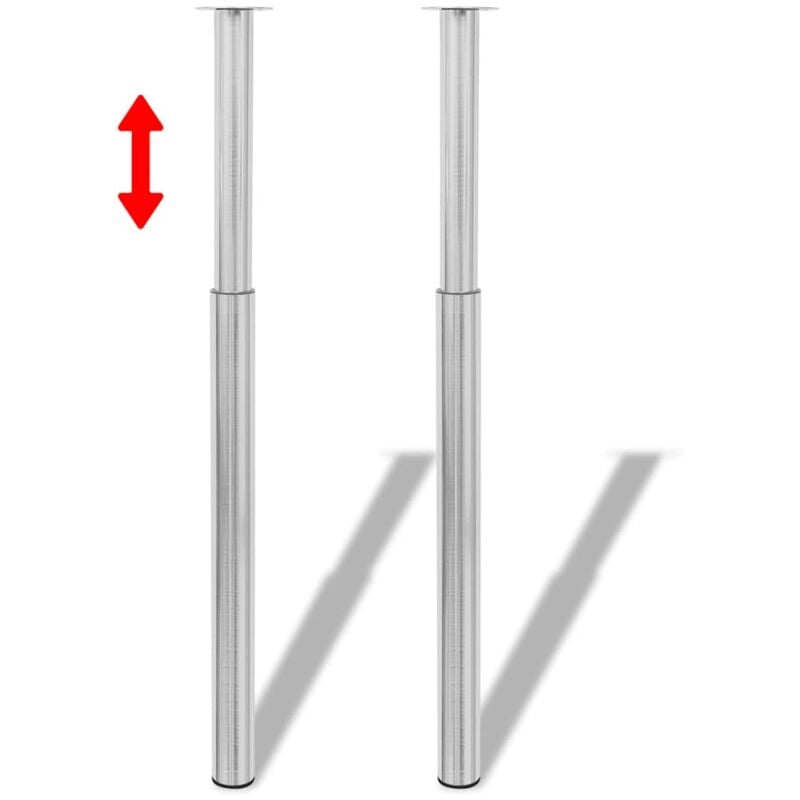 foto del prodotto gambe telescopiche tavolo 2 pz nichel spazzolato 710 mm 1100 mm vidaxl