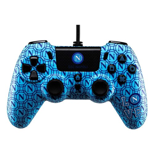 foto del prodotto gamepad qubick acp40167 playstation 4 ssc napoli 2.0 wired light blue
