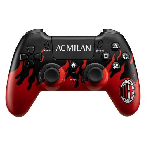 foto del prodotto gamepad qubick acp40179 playstation 4 ac milan flames wireless rosso e
