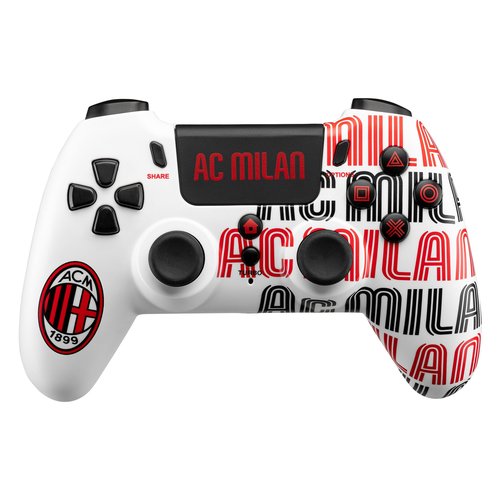 foto del prodotto gamepad qubick cop40001 playstation 4 ac milan white e red