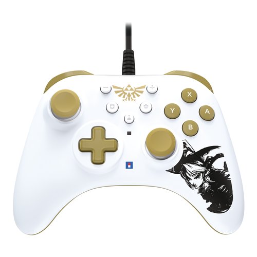 foto del prodotto gamepad switch horipad turbo wired zelda edition white e gold nsw 463u