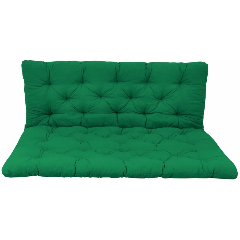 foto del prodotto gamma cuscino con schienale, verde, cuscino 120 x 80, cuscino per schienale 120 x 60 cm, indoor outdoor ambientehome