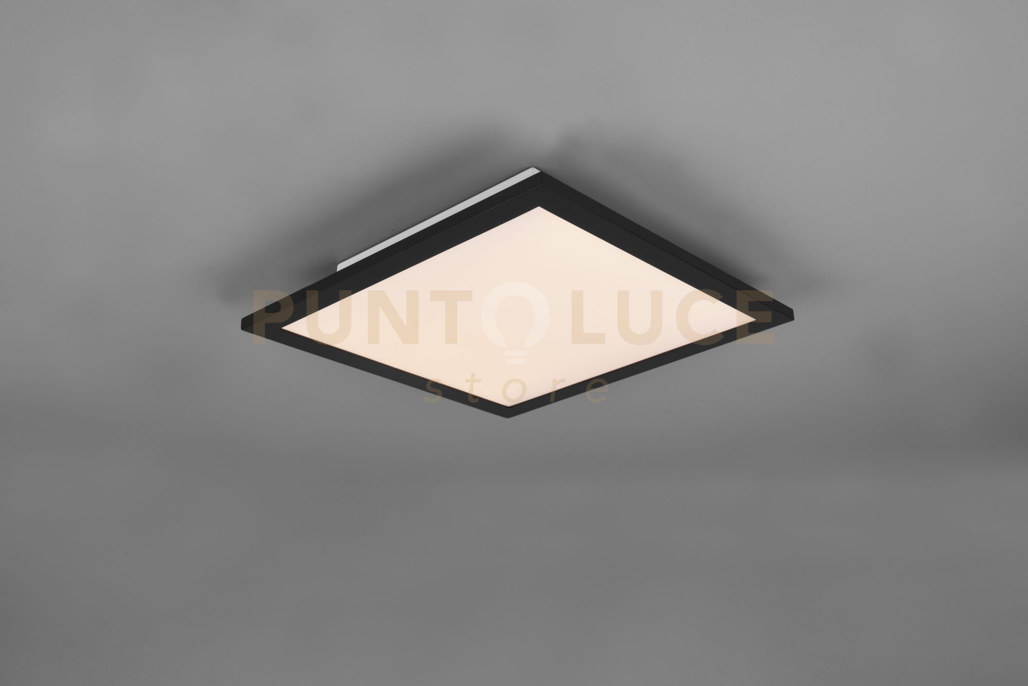 foto del prodotto gamma plafoniera led 13,5w 1600lm, 2700 6500k quadrata bordo nero con telecomando multifunzione 29,5x29,5cm dimmerabile