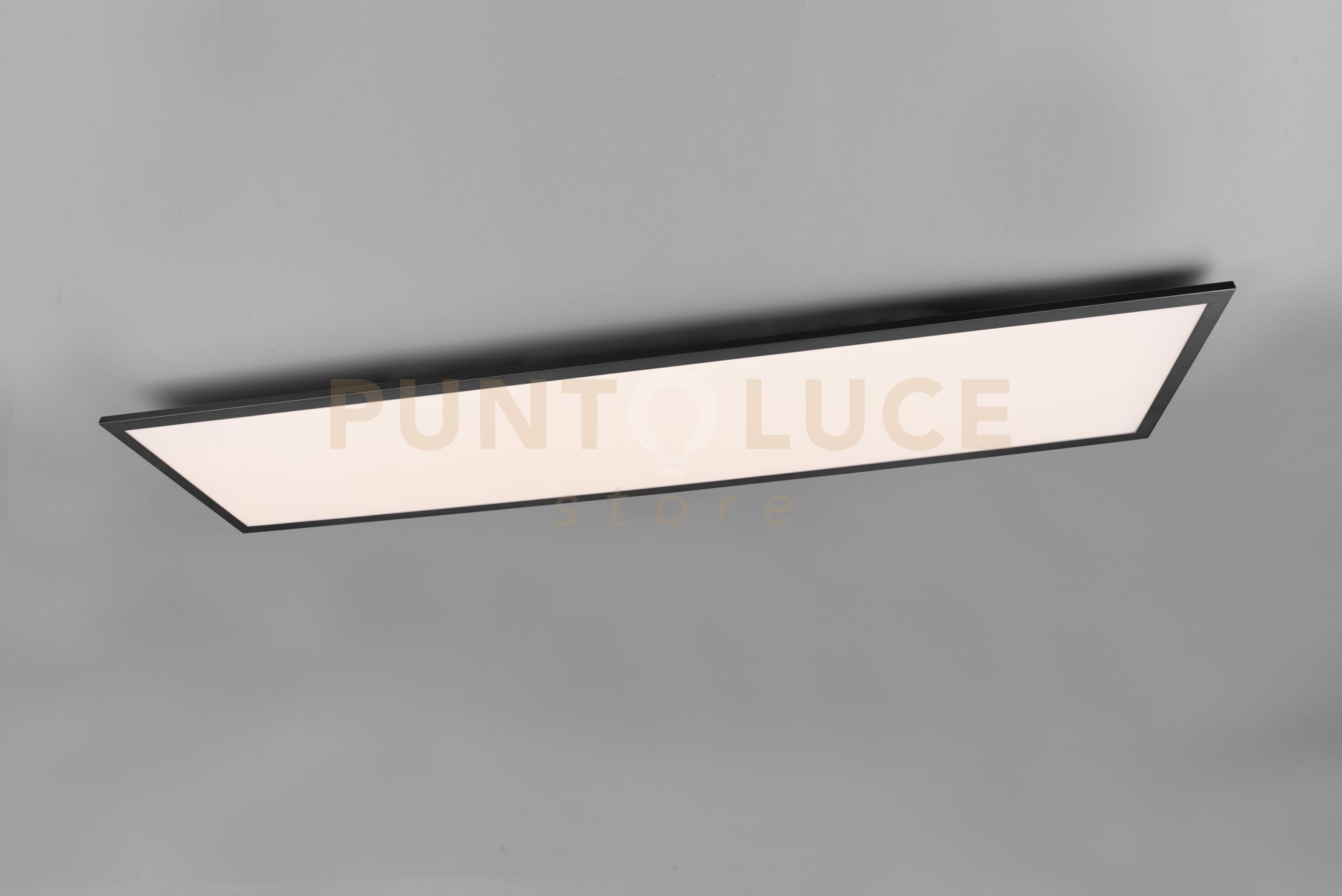 foto del prodotto gamma plafoniera led 33,5w 4200lm, 2700 - 6500k rettangolare bordo nero con telecomando multifunzione 120x30cm dimmerabile