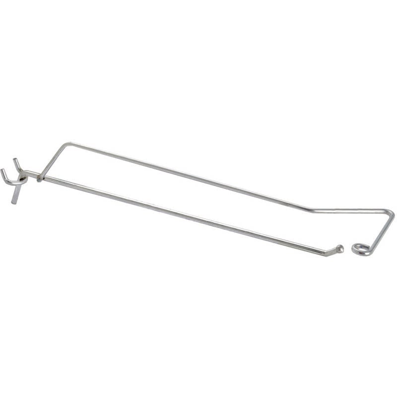 foto del prodotto ganci a 1 filo con portaprezzi per pannelli forati mm.3,8x5x300 l.