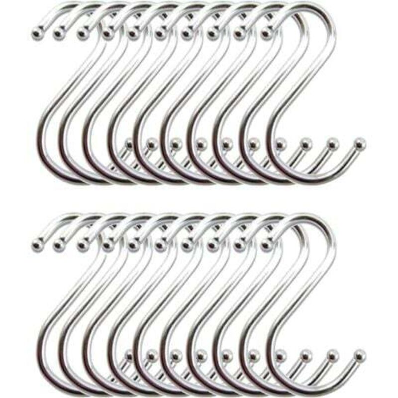 foto del prodotto ganci a s in acciaio inox, ganci da cucina a forma di s per appendere utensili da cucina confezione da 20 lablanc