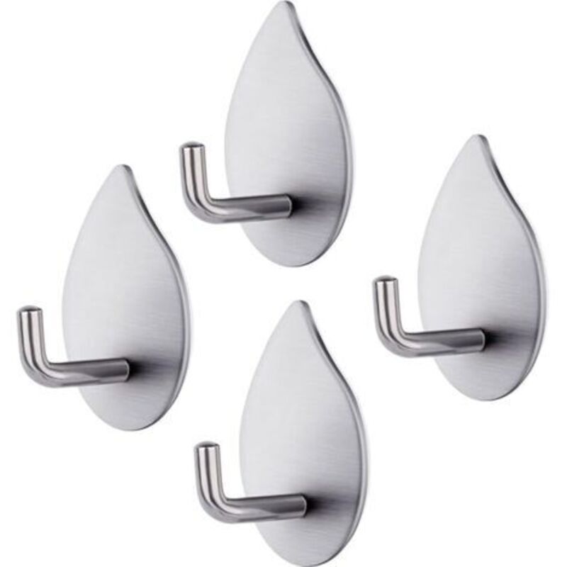 foto del prodotto ganci adesivi, 4 pezzi ganci autoadesivi in acciaio inox 304 ganci da parete portasciugamani impermeabile per bagno capacit 3 kg ganci da parete per