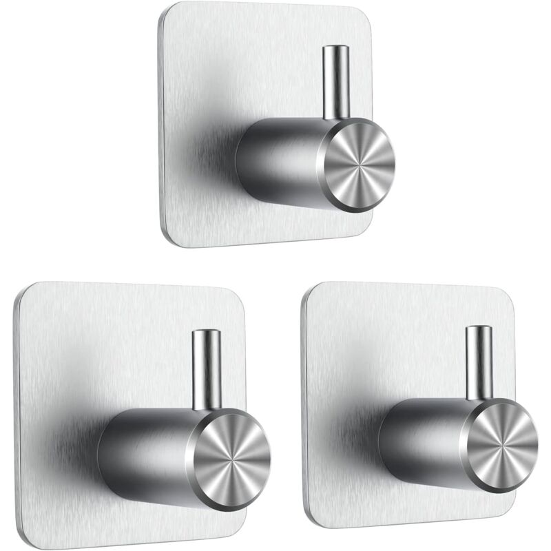 foto del prodotto ganci adesivi, ganci da parete per bagno, portasciugamani senza fori, portasciugamani da cucina in acciaio inossidabile bebusingoto