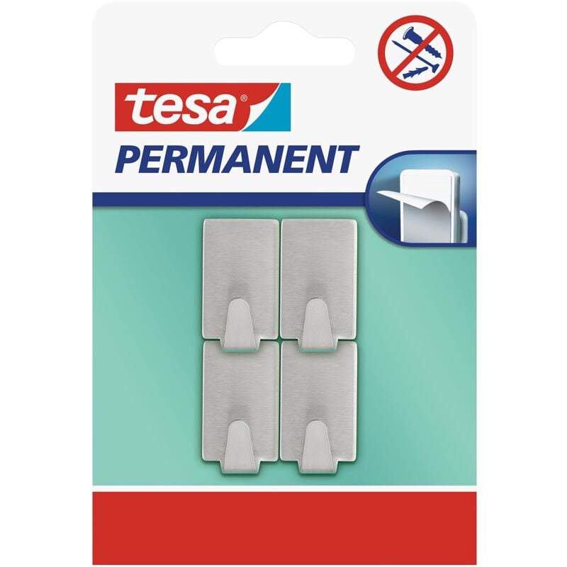 foto del prodotto ganci adesivi in metallo tesa 4 pezzi