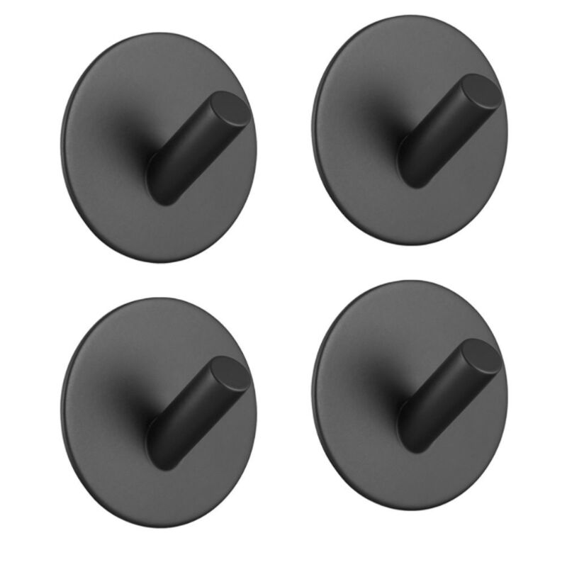 foto del prodotto ganci adesivi, portasciugamani, ganci in acciaio inox, ganci singoli antiforatura, 4 ganci in acciaio inox per cucina e soggiorno ganci rotondi