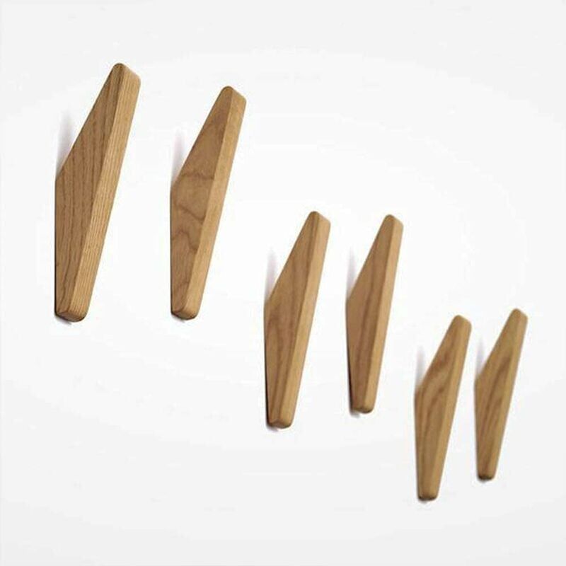 foto del prodotto ganci appendiabiti in legno vintage set di 6 ganci da parete multiuso capacit di carico 5 kg 