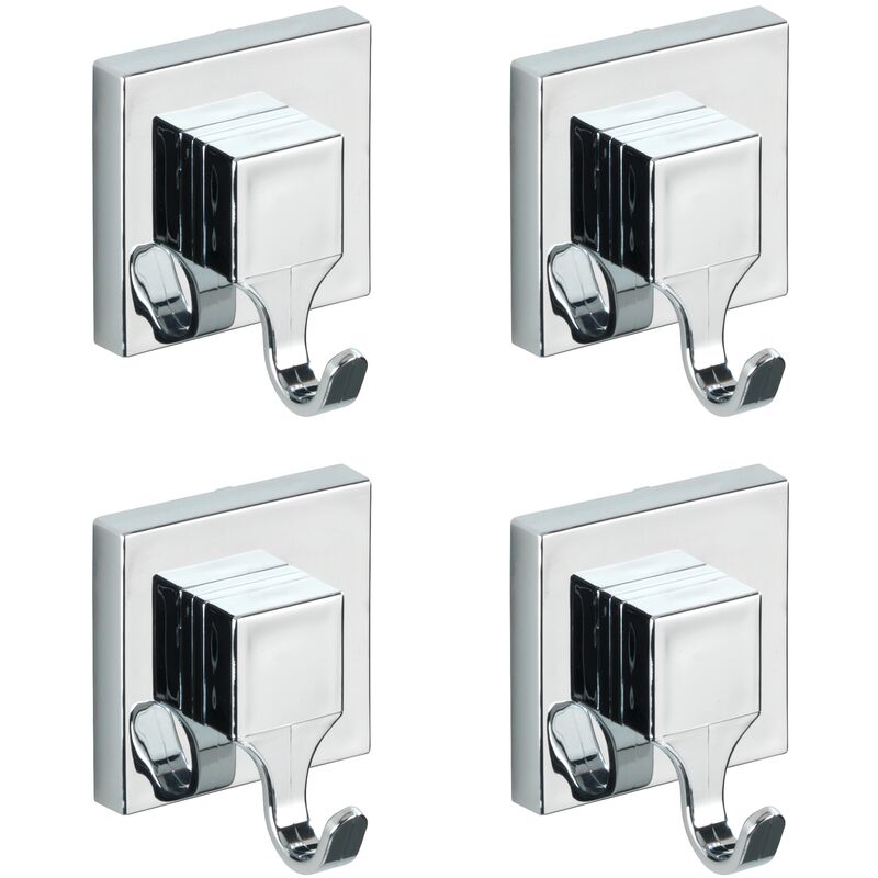 foto del prodotto ganci appendiabiti portasciugamani da muro, soluzione senza foratura, innovazione vacuum loc plus , set di 4 wenko