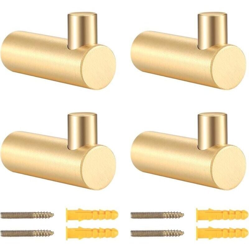 foto del prodotto ganci da parete in ottone, ganci per cappotti dorati, ganci per asciugamani e accappatoi, ganci da parete in ottone a l, ganci resistenti per bagno,