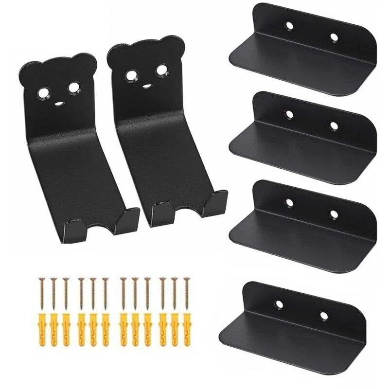 foto del prodotto ganci da parete per pedali bici, confezione da 6 supporti da parete per bici, portaoggetti da parete, porta pneumatici, nero