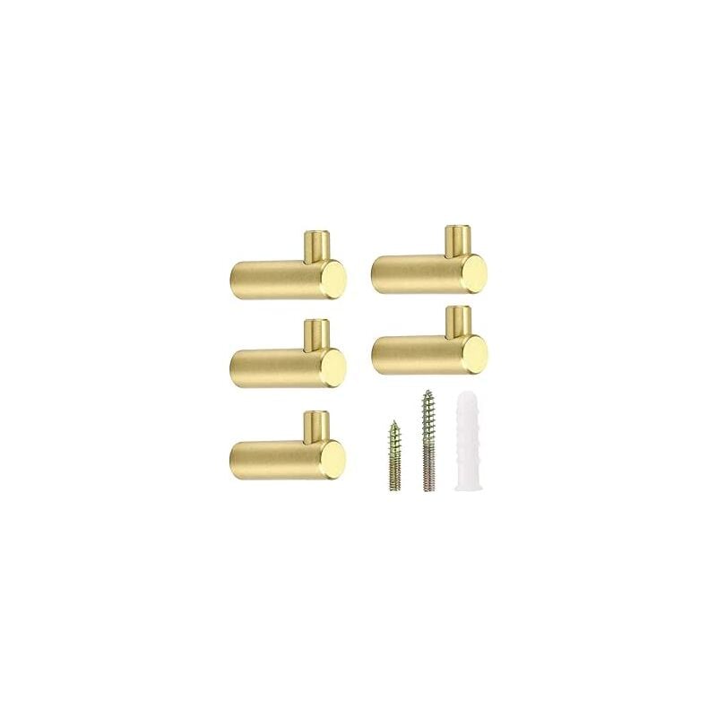 foto del prodotto ganci decorativi in ottone dorato da 5 pezzi ganci per asciugamani appendiabiti a forma di l