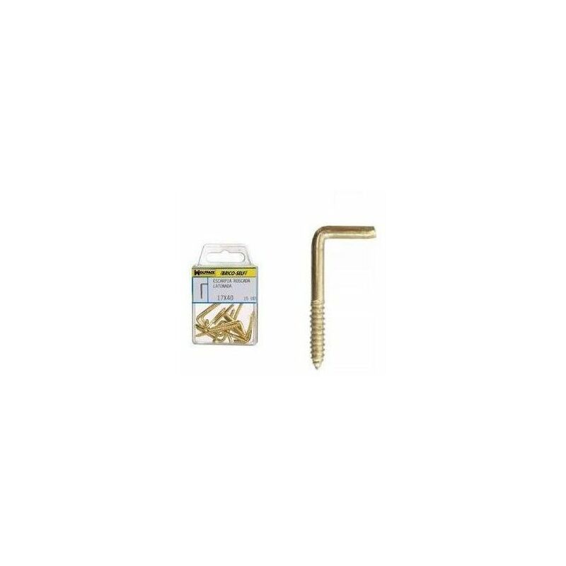 foto del prodotto ganci filettati in ottone 17x40 mm. brico self 15 unit 