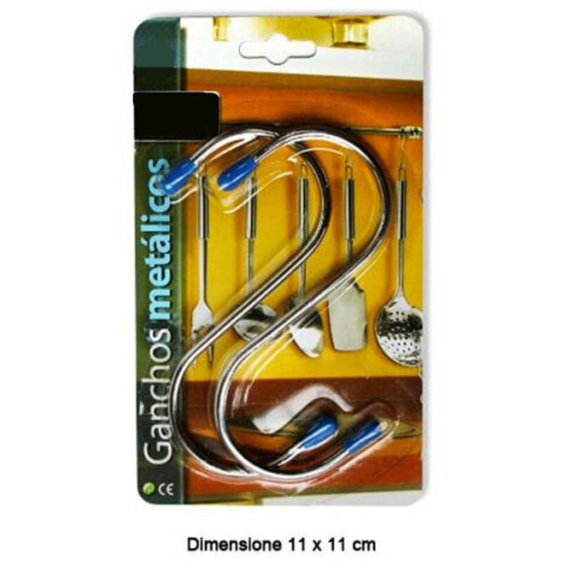 foto del prodotto ganci gancio a forma di s in acciaio set da 2 pezzi 11 x 11 cm appendino - - trade shop traesio