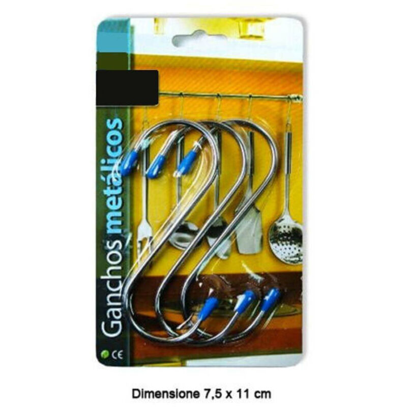foto del prodotto ganci gancio a forma di s in acciaio set da 3 pezzi 7,5 x 11 cm appendino - - trade shop traesio