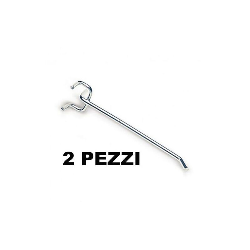 foto del prodotto ganci gancio per pannelli forati espositore porta attrezzi cm 30 pz 2 24714 2