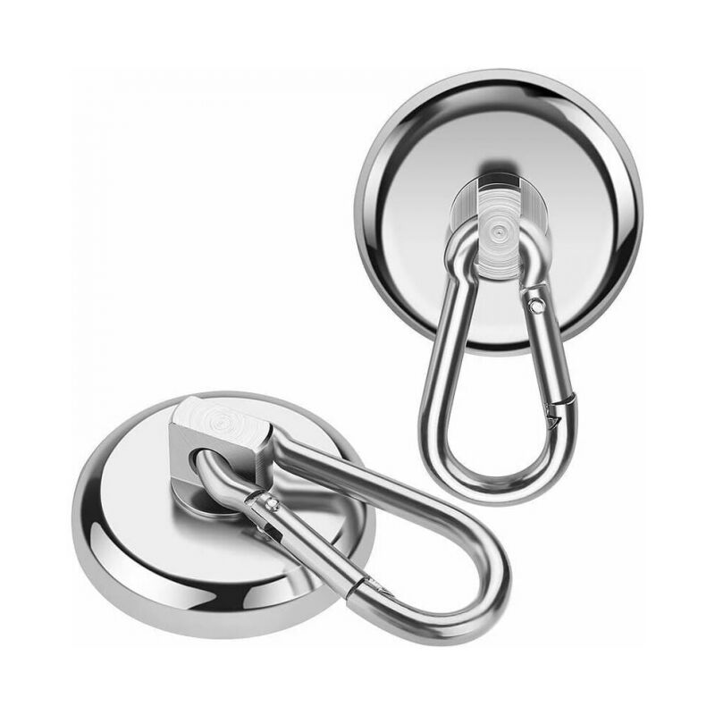 foto del prodotto ganci magnetici, magnete al neodimio super forte con moschettone rimovibile, ganci magnetici pesanti per borse da cucina, grill, ufficio, confezione