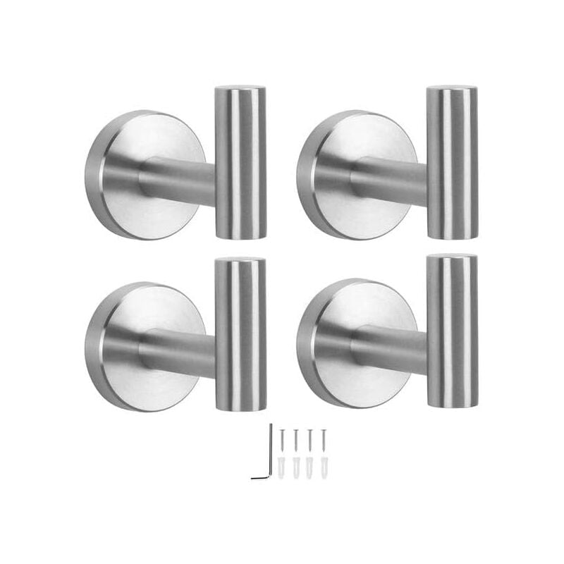 foto del prodotto ganci per asciugamani da bagno porta accappatoio in acciaio inox sus 304, gancio appendiabiti resistente per bagno, soggiorno, hotel, cucina,