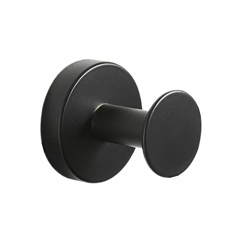 foto del prodotto ganci per asciugamani, ganci per cappotti, ganci per accappatoio rotondi in acciaio inossidabile massiccio da parete, anello per asciugamani nero per