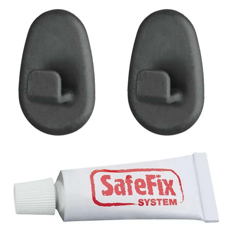 foto del prodotto ganci per bagno in finitura nera origin lava completi di colla safe fix