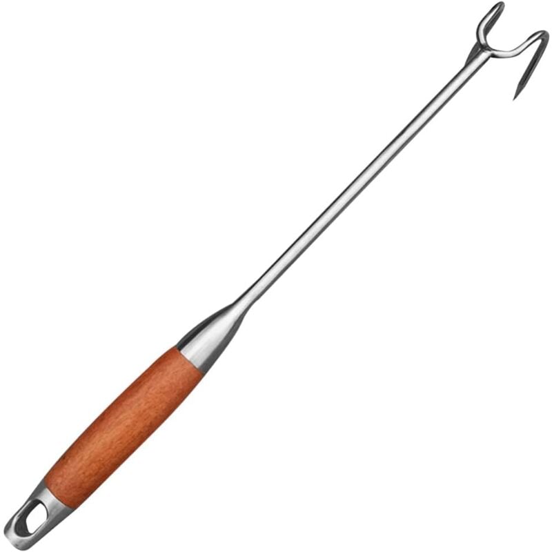 foto del prodotto ganci per carne in acciaio inox a forma di coda di maiale, spatola per carne, ganci per barbecue, accessori per barbecue, grigliate, frittura di