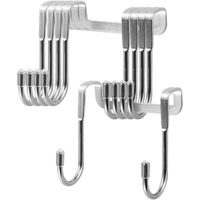 foto del prodotto ganci per doccia 5 pezzi 6,57,5 cm, gancio doppio per porta, gancio da parete per cabina doccia, per asciugamani da bagno sollbry