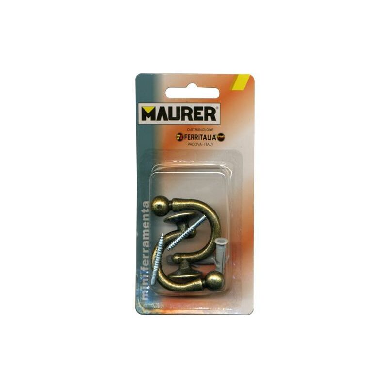 foto del prodotto ganci per embrasse colore bronzo 48 mm maurer conf da 2 pz con tassello