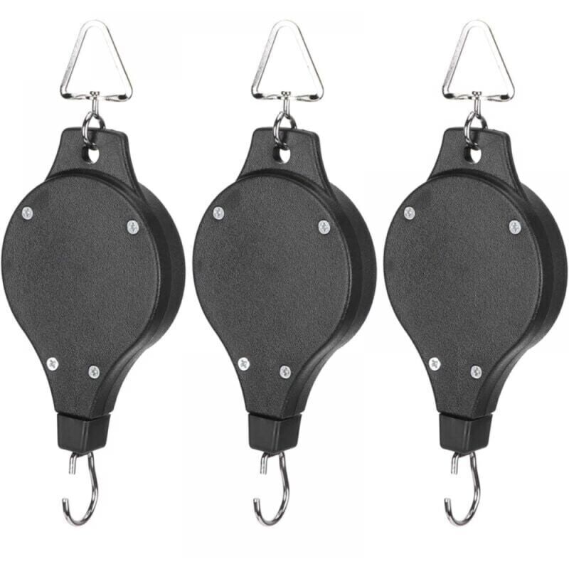 foto del prodotto ganci per piante confezione da 3 ganci retrattili resistenti e di facile accesso per appendere le piante in vasi da giardino e casette per
