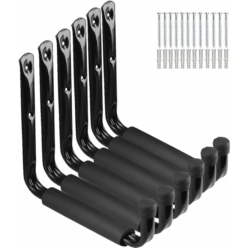 foto del prodotto ganci per scale di stoccaggio per garage, 24 cm, portaoggetti jumbo arm heavy duty per attrezzi da giardino, tavole da surf, sedie pieghevoli