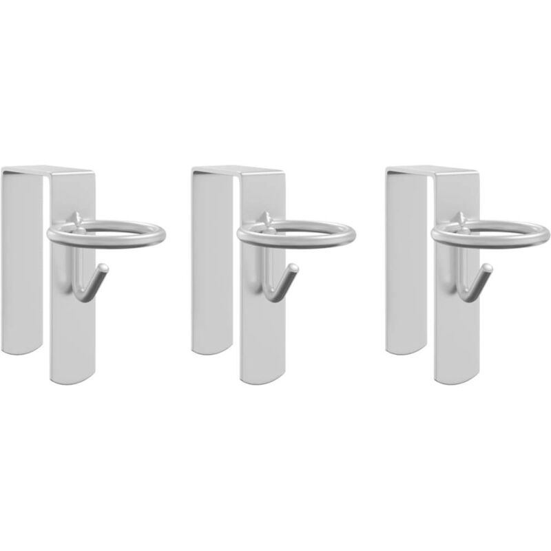 foto del prodotto ganci per secchio portatili 3 pz argento in acciaio - vidaxl